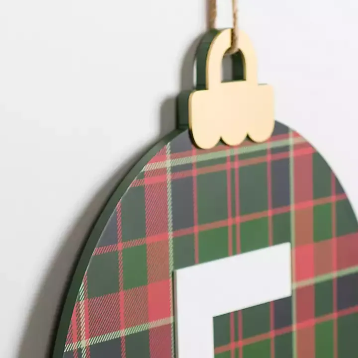 Monogram F Plaid Ornament Wall Plaque