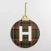 Monogram H Plaid Ornament Wall Plaque