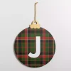 Monogram J Plaid Ornament Wall Plaque
