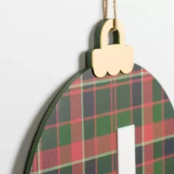 Monogram J Plaid Ornament Wall Plaque