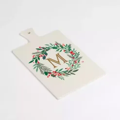 Monogram M Christmas Wreath Serving Board