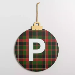 Monogram P Plaid Ornament Wall Plaque