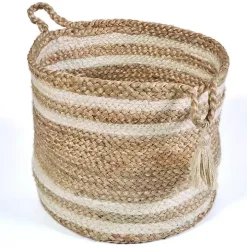 Montego Striped Natural Storage Basket, 17 in.