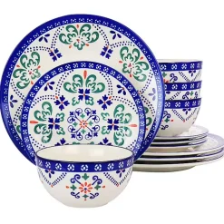 Mosaic Glazed Round 12-pc. Dinnerware Set