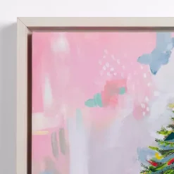 Multicolor Abstract Tree Framed Canvas Art Print