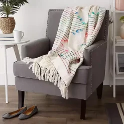 Multicolor Diamond Cut Throw