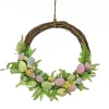 Multicolor Easter Eggs and Fern Wreath