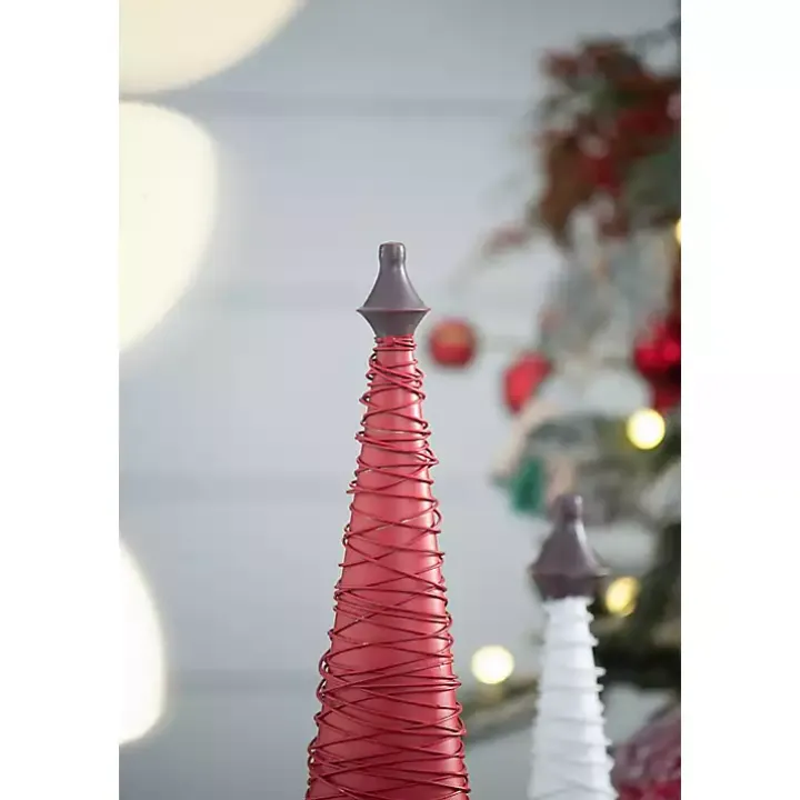 Multicolor Swirled Iron Christmas Trees, Set of 3
