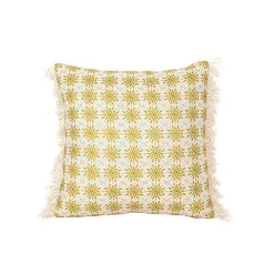 Mustard Boho Floral Indoor/Outdoor Pillow