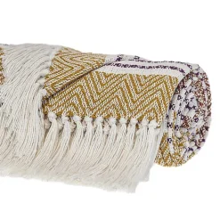 Mustard Herringbone Multi Striped Throw