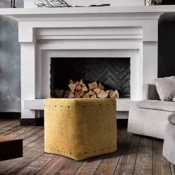 Mustard Yellow Bohemian Ultra-Soft Pouf