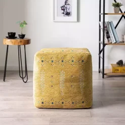 Mustard Yellow Bohemian Ultra-Soft Pouf