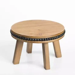 Natural and Black Beaded Wood Riser