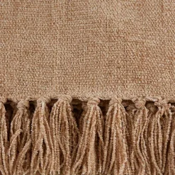 Natural Chenille Fringe Throw