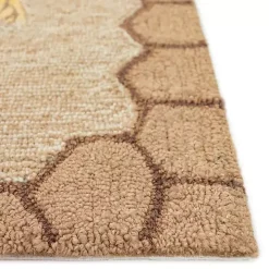 Natural Honeycomb & Bees Outdoor Accent Rug