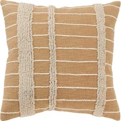 Natural Leo Striped Pillow