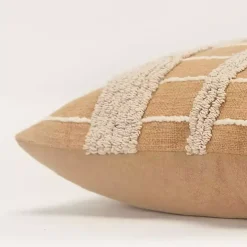 Natural Leo Striped Pillow