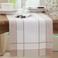 Natural Long Banded Border Table Runner, 108 in.
