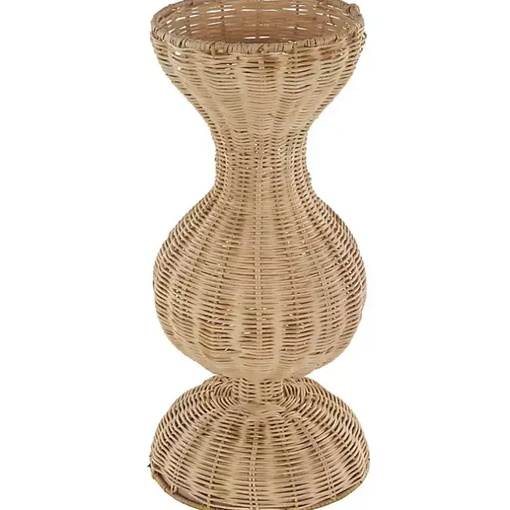 Natural Rattan Hourglass Vase