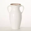 Natural Rimmed White Urn Vase