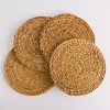 Natural Seagrass Woven Round Placemats, Set of 4