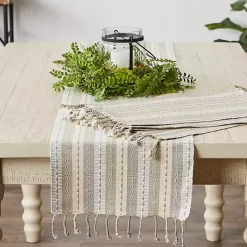 Natural Tonal Stripe Table Runner