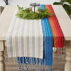 Natural Tonal Stripe Table Runner
