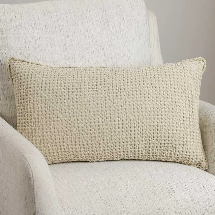 Natural Waffle Texture Lumbar Pillow