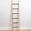 Natural Wood and Black Metal Ladder