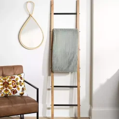 Natural Wood and Black Metal Ladder
