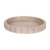 Natural Wood Fluted Lissi Round Serving Tray