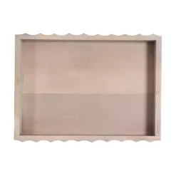 Natural Wood Fluted Lissi Rectangular Serving Tray