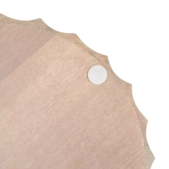 Natural Wood Fluted Lissi Round Serving Tray