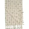 Natural Woven Grid Throw
