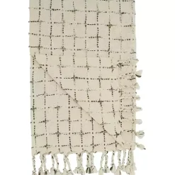 Natural Woven Grid Throw
