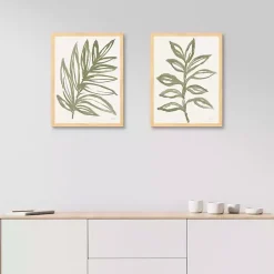 Nature in Sage Framed Canvas Art Prints, Set of 2