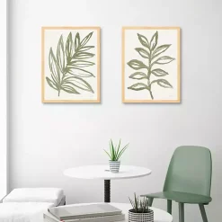 Nature in Sage Framed Canvas Art Prints, Set of 2