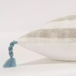 Nautical Stripe & Blue Tassel Pillow