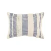 Navy and Natural Tufted Stripes Lumbar Pillow