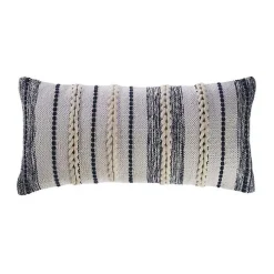 Navy and White Braided Accent Pillow
