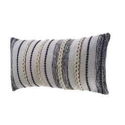 Navy and White Braided Accent Pillow
