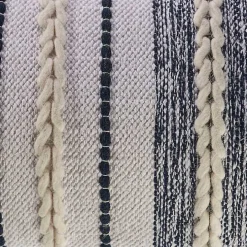 Navy and White Braided Accent Pillow
