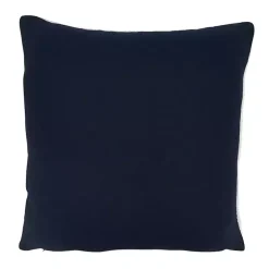 Navy Blue Embroidered Shell Throw Pillow