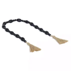 Navy Blue Oval Bead Wood Garland