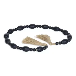 Navy Blue Oval Bead Wood Garland