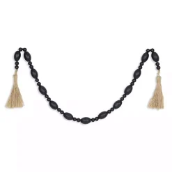 Navy Blue Oval Bead Wood Garland