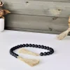 Navy Blue Wood Bead Tassel Garland