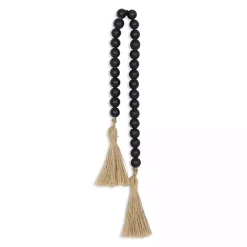 Navy Blue Wood Bead Tassel Garland