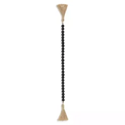 Navy Blue Wood Bead Tassel Garland