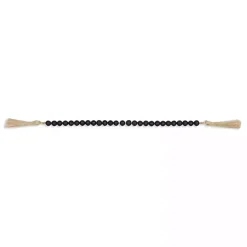 Navy Blue Wood Bead Tassel Garland